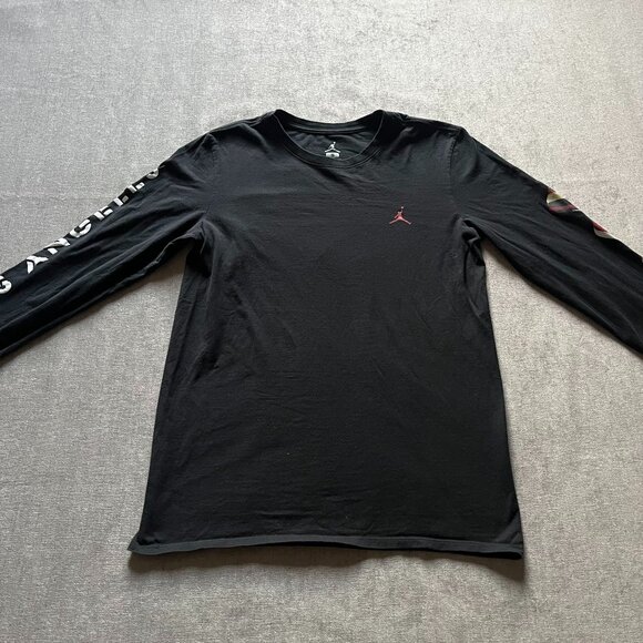 Jordan Jumpman Long Sleeve T Shirt Men Size Small Black Los Angeles Retro Shoes - Picture 1 of 8